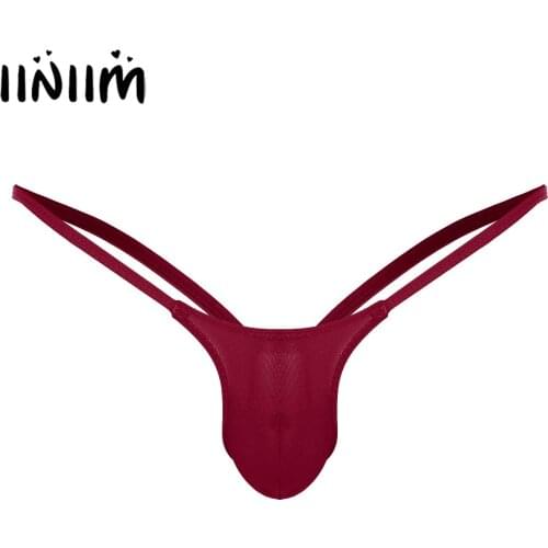 Mens Lingerie Night Panties Sexy Gay Jockstrap T Back Underwear Pouch Open Back Thongs String Underwear Sexy Panties for Male
