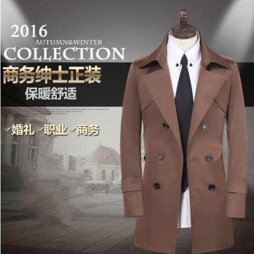 Mens trench coats man short coat men double breasted clothes slim fit overcoat long sleeve spring autumn new designer brown 9XL