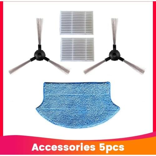 A Set of Side Brush & HEPA Filter& washable Mop Cloth replacement for Midea VCR15 VCR16 Robotic Vacuum Cleaner Parts Accessories