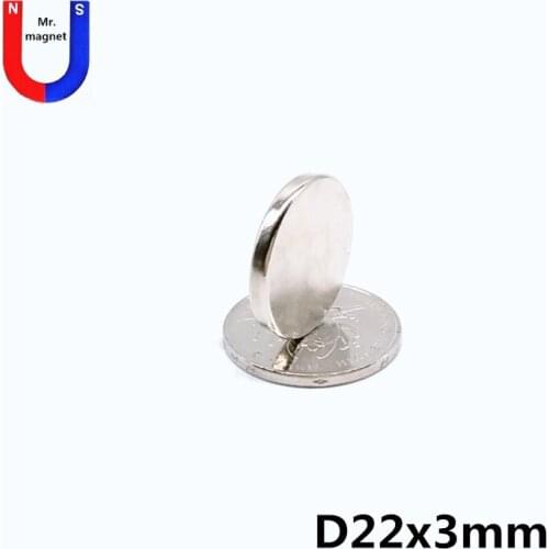 100pcs 22x3 mm neodymium magnet 22x3 magnet permanent magnetic material 22*3 magnets disc super strong NdFeB Industrial magnets