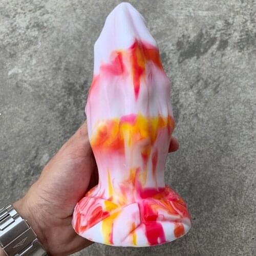 Flame Large Fist Anal Plug Huge Dildo Soft Butt Plug G Spot Masturbate Sex Toys For Women Suction Big Anus Stuffed Sex Shop Dick