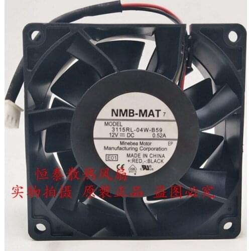 Original 3115rl-04w-b59 12V 0.52a 8038 8cm * 8cm * 3.8cm 3-wire server chassis fan