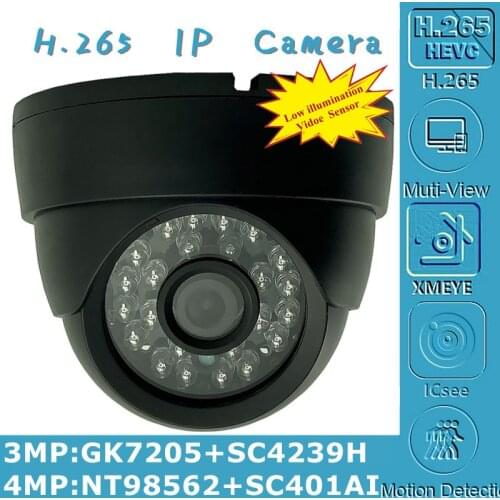 4MP H.265 IP Ceiling Dome Camera NT98562+SC401AI 2560*1440 Onvif XMEYE 24 LEDs Infrared IRC Motion Detection Radiator P2P