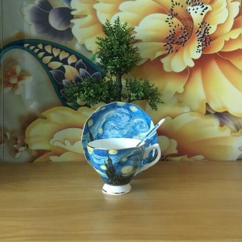 [ DropShipping ] The Starry Sky, Night Cafe,The Sower, Sunflowers, Irises, Apricot Flowers Art Painting Coffee Mugs Tea Cups