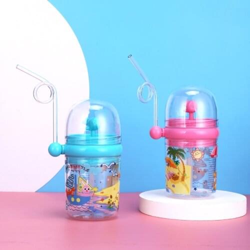 Cute Water Bottle with Straw Lid for Toddler Children Whale spray Safe Travel Tumbler Summer Cute Water Spray Cup