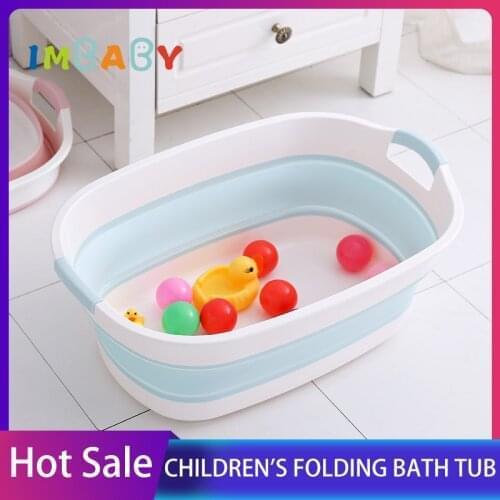 IMBABY Folding Newborn Bath Tub Non-Slip Safety Baby Shower Tub Large-Capacity Kids Swim Bathtub Childrens Bathroom Furnitures