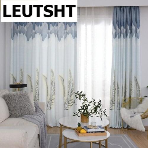 Modern Curtains for Living Dining Room Bedroom Chinese Style Printing Landscape French Window White Tulle Custom Curtains