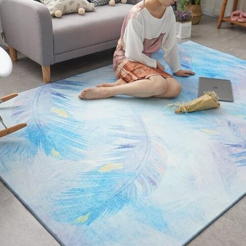 Modern Feather Pattern Carpet light blue living room rug large Floor Mat Anti-slip Kids Bedroom Home Decor Yoga Mats 160X230CM