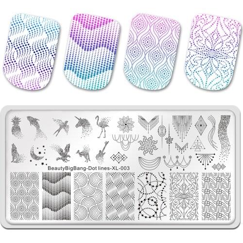 BeautyBigBang Beauty Deck Dotted Line Theme Animal Image Nail Mold Nail Stamping Template