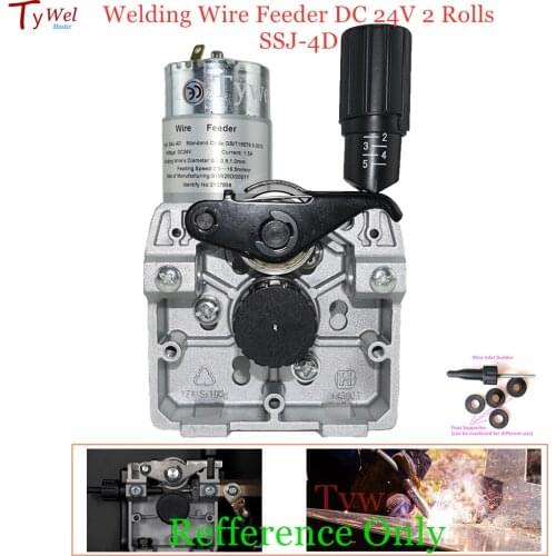 Welding Wire Feeder DC 24V 2 Rolls SSJ-4D Wire Feed Assembly Feeder Roll for Steel Aluminum Flux Cored Wire MIG Welding Machine