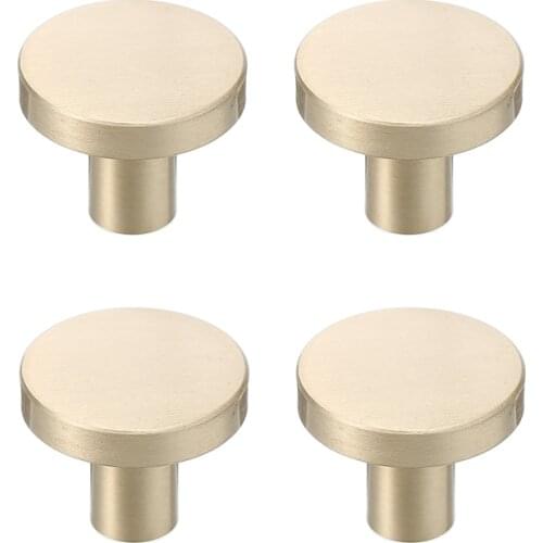 High Quality Round Brass Dresser Knobs Drawer Pulls Handles Cabinet Door Knob Handle Simple Gold Kitchen Hardware Pull