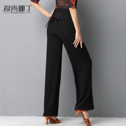 2021NEW Latin Dance Pants Womens high waist national standard modern dance pants