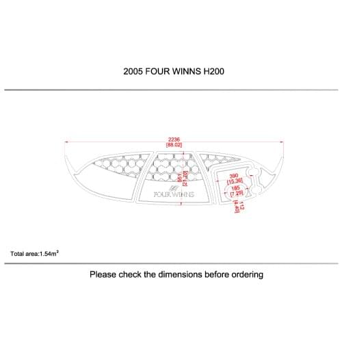 2005 Four winns H200 Swim Platform Non-slip mat 1/4" 6mm EVA Teak Decking