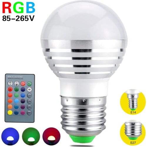 2017 RGB LED Bulb E27 E14 5W LED Light Led Spotlight Spot lights 16 Color Change Dimmable Lampada 110v 220v 24Keys Remote