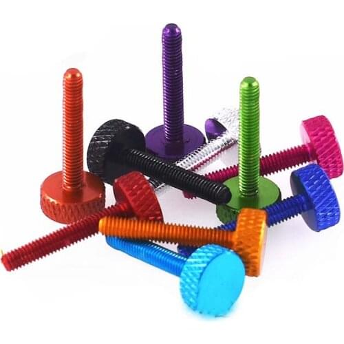 3pcs M4x25mm aluminum alloy adjust handle screws flat head pineapple grain hand screw ultralight aviation model bolt green color