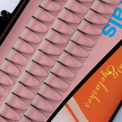 60pcs/set 6D Premade Volume Fan False Eyelashes Russia Semi Permanent Eyelash Extension Mink Knot-free Long Black Lashes