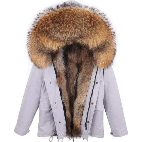 7XL Men Winter Jacket Short Real Fox Fur Coat Natural Raccoon Fur Hood Fox Fur Liner Outerwear Streetwear Man Short Coat Casual
