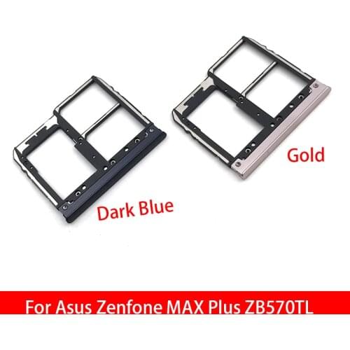 New For Asus Zenfone MAX Plus ZB570TL Sim Card Adapter SIM Card Slot Tray Holder Gold Color