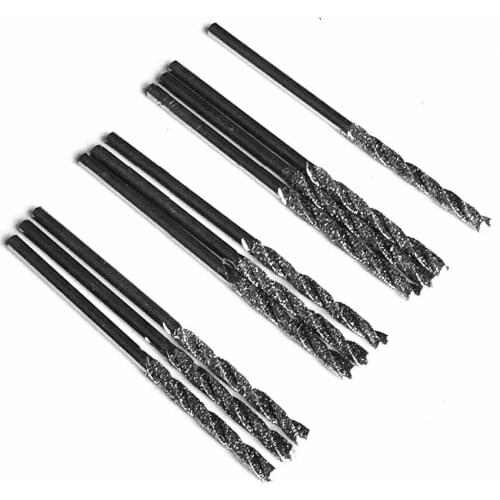 Free shipping of 10pcs/set 0.8-3.0mm OD diamond jade drill bits agate jewelry diamond drill needle for jade agate hole opening