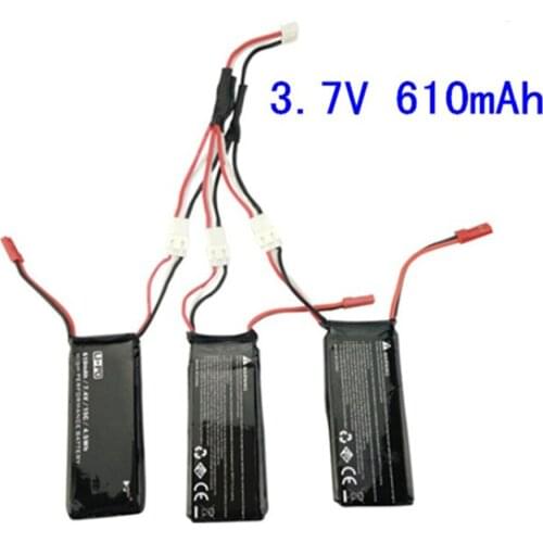 Free shipping 7.4V 15C 610mAh Lipo Battery with Three to one cable For H502S H502E rc drone Parts battery