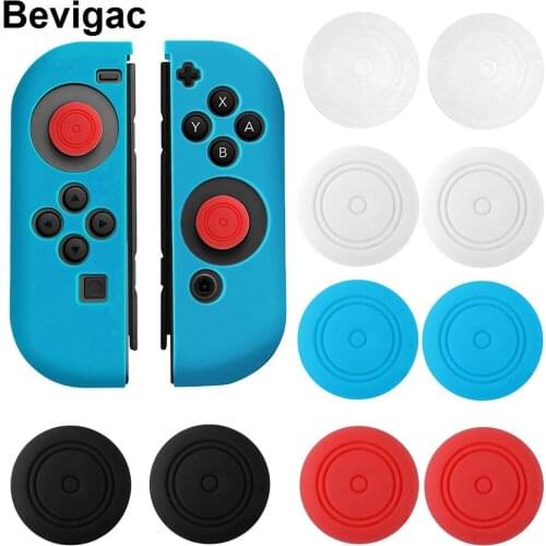 Bevigac 10pcs Soft Silicone Case Cover Thumb Stick Grip Cap for Left Right Nintend Switch Joy-Con NS NX Console Controller Game
