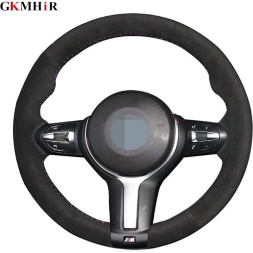 Black Soft Suede Car Steering Wheel Cover For BMW M Sport F30 F31 F34 F10 F11 F07 X1 X2 X3 F25 F32 F33 F36 F48 F39