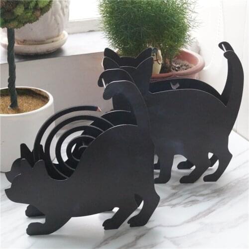 Mosquito Coil Holder Creative Iron Cat Shape Mosquito Coil Burner Rack Desktop Ornament Repellent Coils Incense Iron Stand