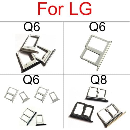 Sim Card Tray Holder For LG G8 ThinQ Q6 V40 V50 Micro Nano SIM Card Tray Slot Holder Adapter Socket Replacement Part