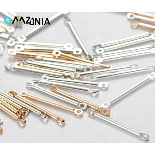 15 20 25 30 35 40mm Connector Double Hoop Ear Pin Hook for Connector 100pcs DIY Jewelry Making Findings Bracelet Necklace