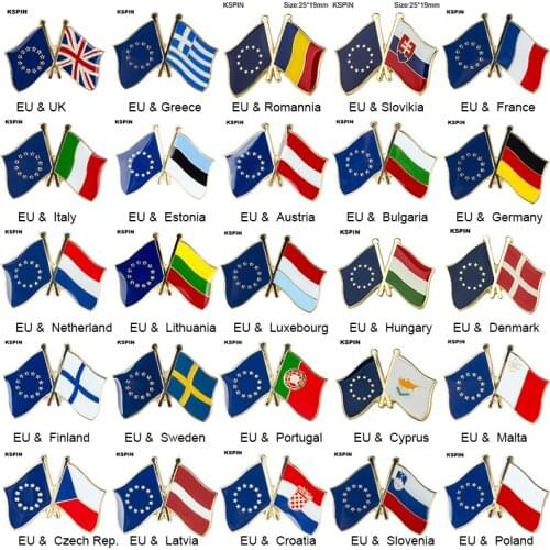 European Union Friendship Natinal Lapel Pins Flag Lapel Pins Country Flag Badge Flag Badge Brooch