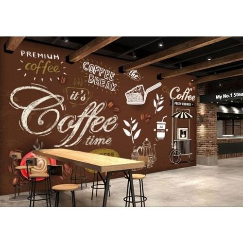 Custom retro wallpaper,Retro nostalgia coffee,3D stereoscopic murals for cafe restaurant hotel background wall PVC wallpaper