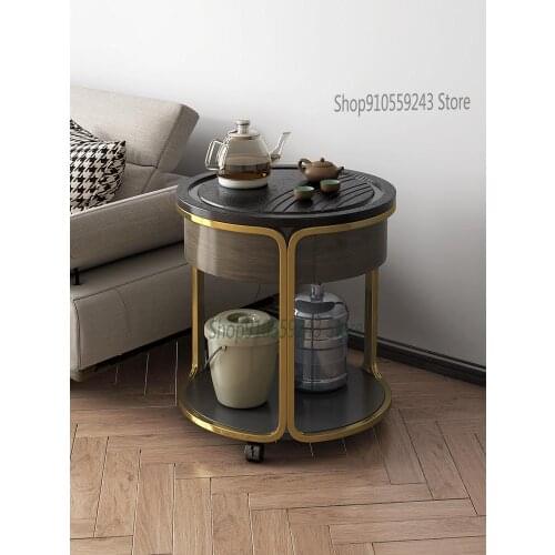 Fire Stone Kungfu Coffee Table Tea Table Small Apartment Home Multifunctional Mobile Tea Cart Nordic Simple Balcony Small Tea Ta