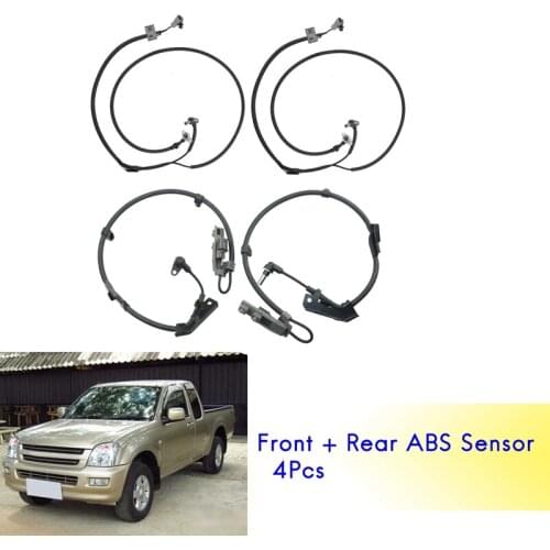 SET(4Pcs) Front Rear ABS Wheel Speed Sensor for Isuzu D-Max / Rodeo 2.5TD / 3.0TD TFS77/TFS86/TFS85 2003
