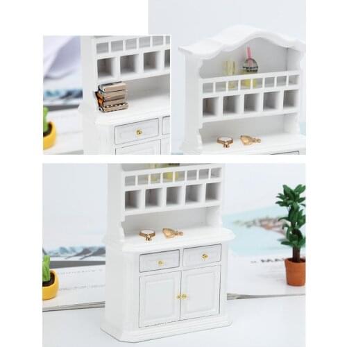 1:12 Scale Doll House Mini Wooden Cabinet Model Baby Doll Supplies Ornaments