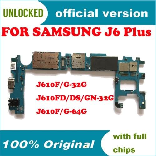 Full Unlocked Tested Good Logic Board For Samsung Galaxy J6 Plus J610F J610F/DS Motherboard Mainboard With Android System