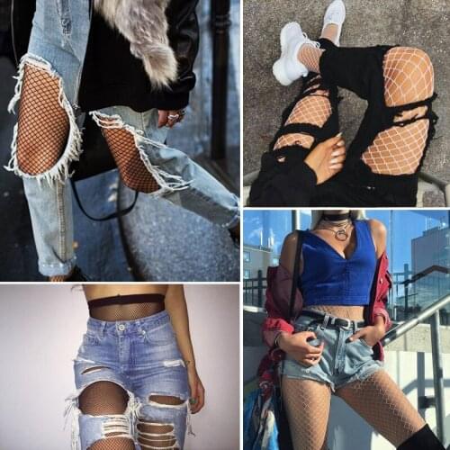 Fashion Women Ladies Sexy Fishnet Stockings Modern Female Fish Net Black And White Mesh S/M/L
