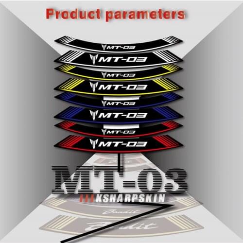 Motorcycle Front & Rear Wheel Stickers Tires Reflective Decoration Decals Sticker Set For YAMAHA MT-03 MT 03 mt03 With LOGO