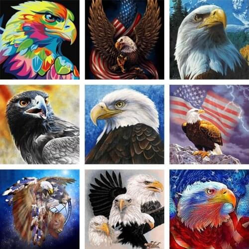 Eagles 5D DIY Diamond Painting Rhinestones Pasting Cross Stitch Full Diamond Embroidery Mosaic Animals Needlework Christmas