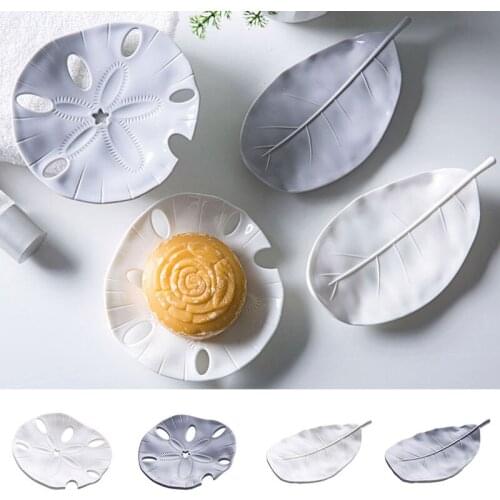 1PC Starfish Drain Soap Tray Leaf Shape Soap Dish Portable Soap Holder Storage Tray Bathroom Supplies