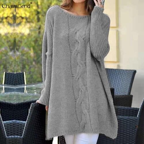 Women Autumn Casual Long Sleeve Pullover O Neck Long Solid Block Loose Knitted Sweater Women Clothing свитер женский Pull Femme