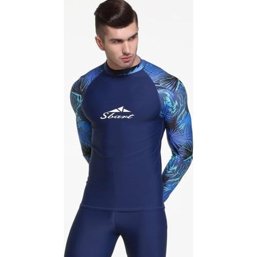 SBART 2020 new long sleeves swimwear rashguard surf clothing diving suits shirt swim suit spearfishing kitesurf men rash guard