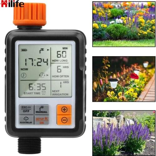 Large Screen Watering Controller System Automatic Digital Irrigation Timer Watering Device For Garden Lawn Waterproof