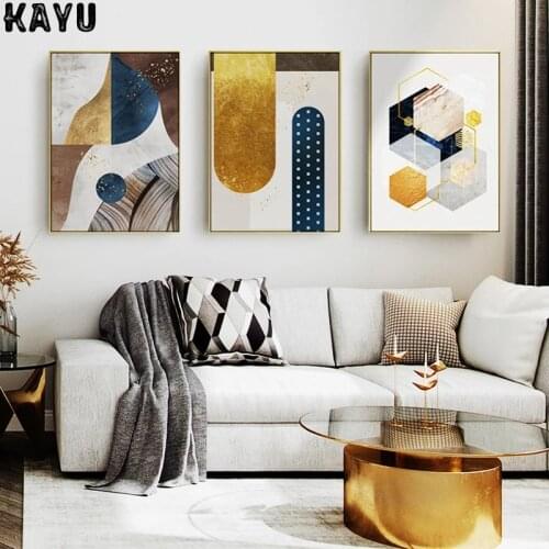 Frameless Modern Light Luxury Poster Living Room Home Decoration Geometric Abstract Printing Atmosphere Hanging Painting Core