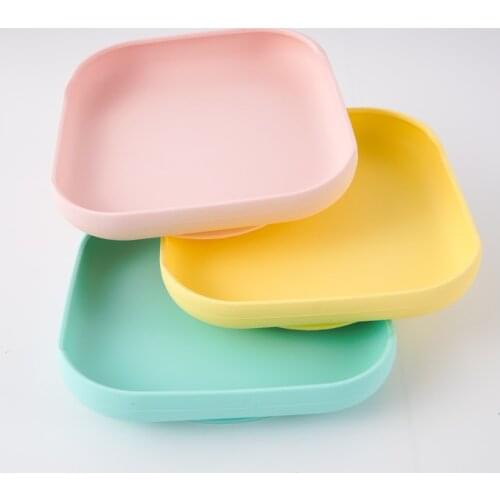 Dining Companion Food Grade Silicone Childrens Tableware Waterproof With Suction Cup Feeding Food Tray Dishes Plates Baby Stuff
