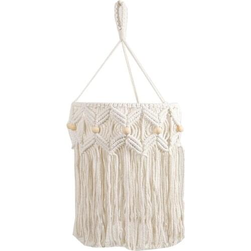 Hand-Woven Lampshade Living Room Lamp Shade Bohemian Tassel Bedroom Bathroom Lampshade Warm White Lamp Shade Macrame Lampenkap