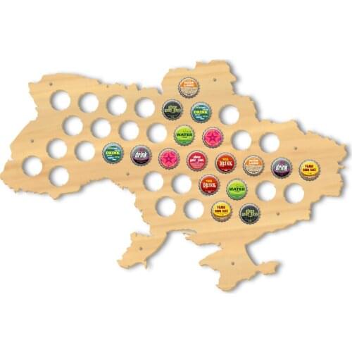 Ukraine Beer Cap Map Pub Bar Wooden Wall Sign Beer Bottle Cap Display Holder Patriotic Ukraine Map Man Cave Beer Lovers Gift