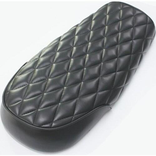 Universal Motorcycle Seat Vintage Grid Shape Style Retro Motorcycle Custom Cafe Racer Seat Saddle For Honda Cg125 Black 530mm