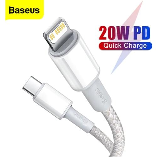Baseus 20W PD USB Type C Cable for iPhone 12 11 Pro Xs Max Fast Charging Charger for MacBook iPad Pro Type-C USBC Data Wire Cord