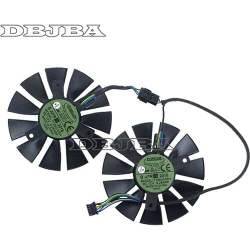 75mm Fan For ASUS STRIX GTX750Ti GTX 950 960 R9-370 RX-460 Dual Fan T128010SH 0.25AMP