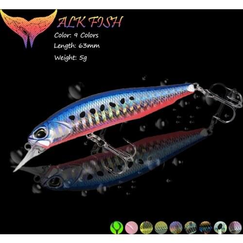 WALK FISH 1PCS 63mm/5g Minnow Fishing Lure Pesca Japanese Design Suspending Perch Sinking Artificial Bait Pike Bass Fishing Bait